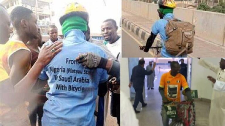 Ɗan Nijeriya da ya isa Saudiyya a keke ya faɗi yadda yai arangama da ƴan Boko Haram da ƴan fashin daji Ɗan Nijeriya da ya isa Saudiyya a keke ya faɗi yadda yai arangama da ƴan Boko Haram da ƴan fashin daji