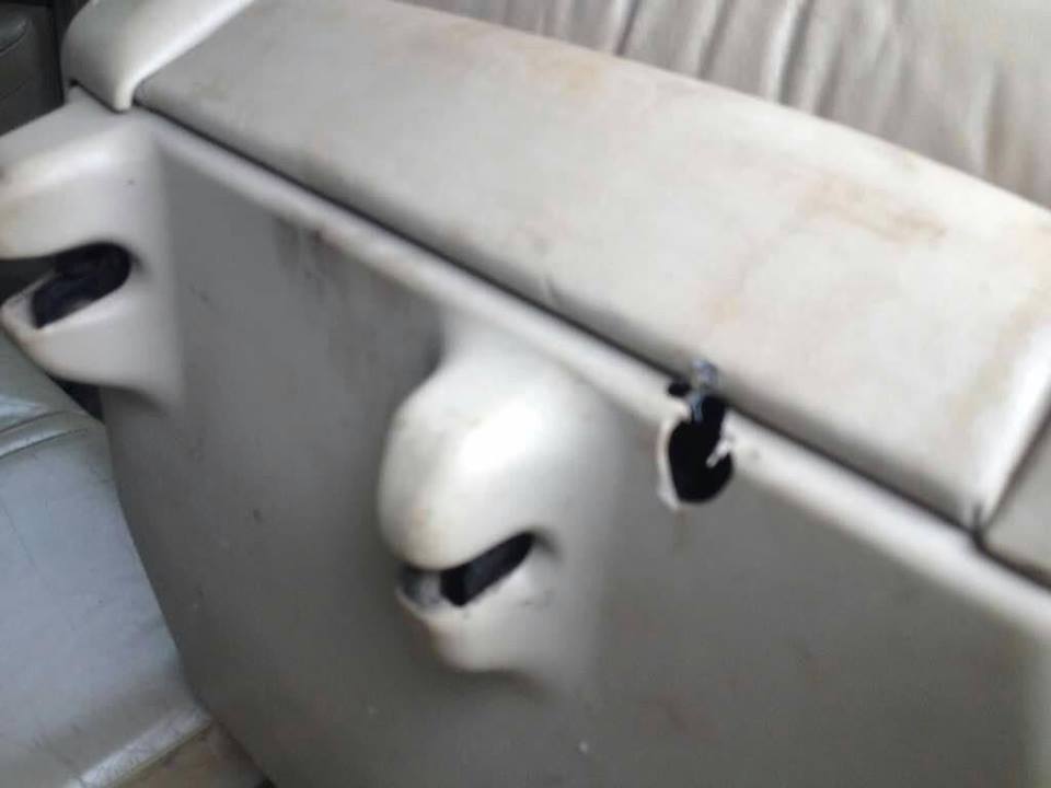 Bullet pierced through the Lexus SUV Abubakar Barau was traveling in.