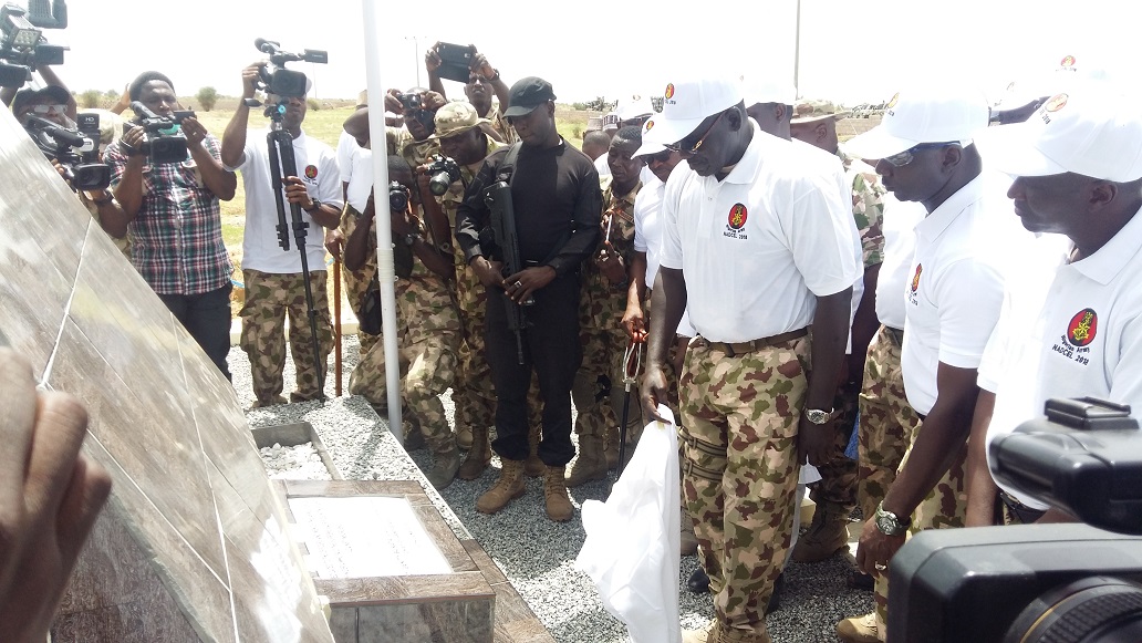 Buratai commissions cenotaph in Gudumbali, Borno State.