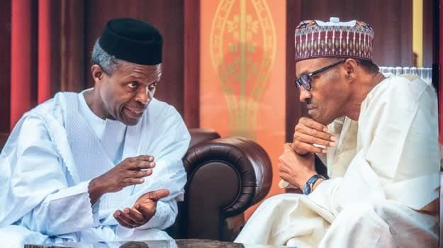 President Muhammadu Buhari (R) with Vice President Yemi Osinbajo (L)
