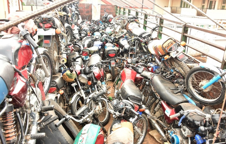 The 48 motorcycles seized from Northerners on Friday August 30, 2019