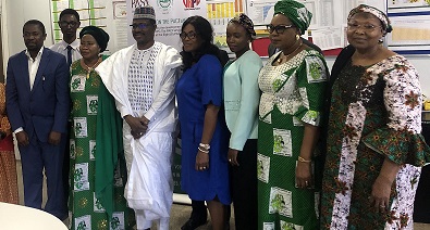 NPHCDA Director-General flanked by the NCWS-PAS delegation