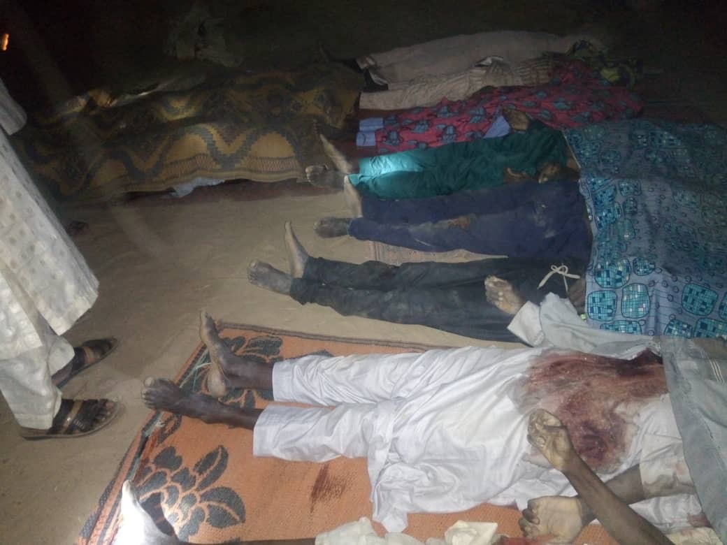 Some of the bodies of the victims of banditry attack in Sabon Birni, Sokoto State