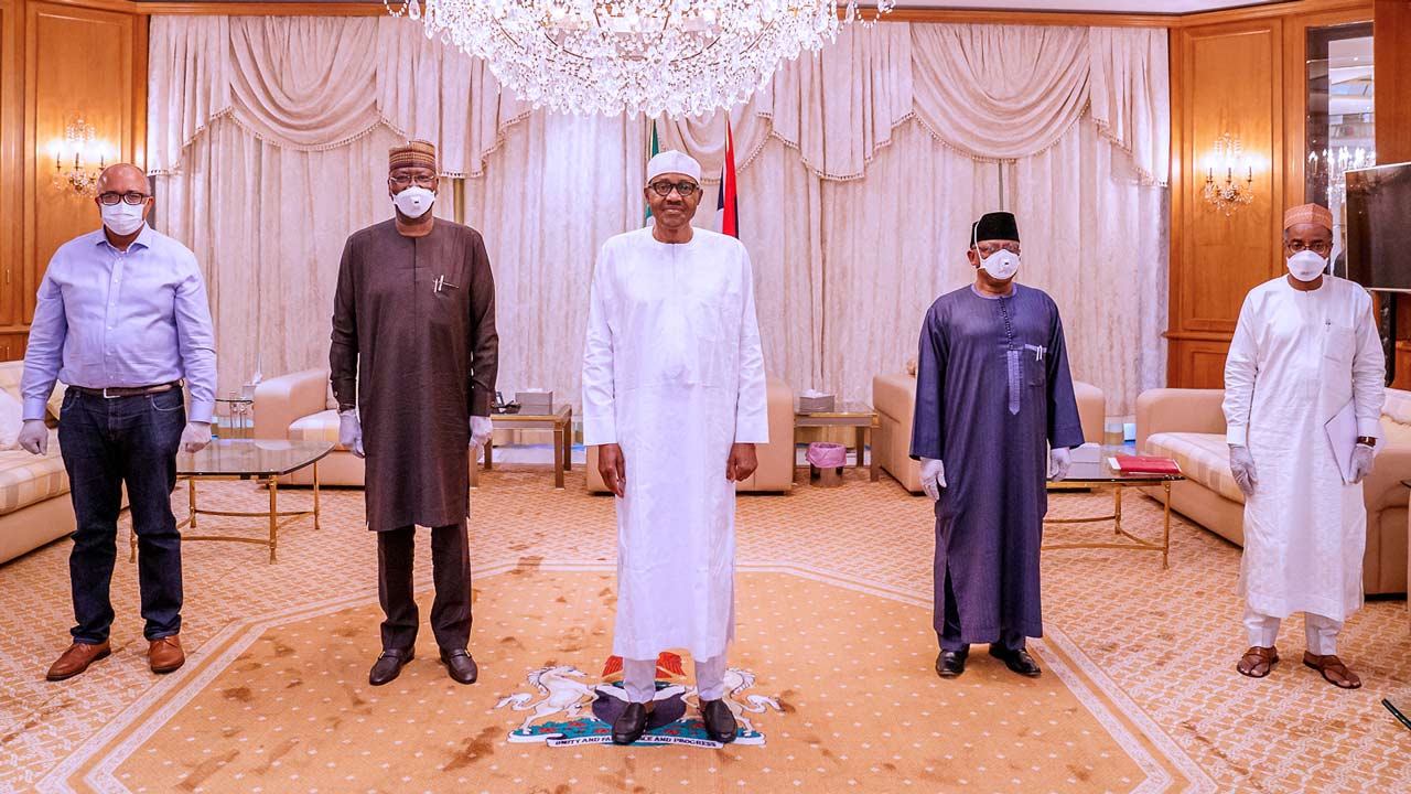 COVID-19 PTF members and President Muhammadu Buhari