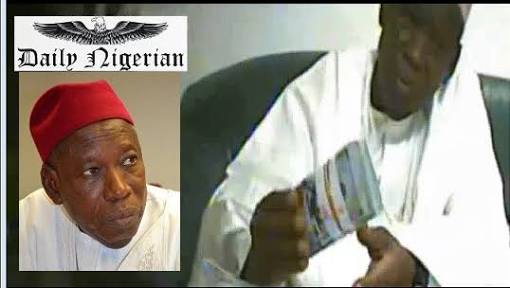A screengrab from one of the videos showing Gov. Abdullahi Ganduje collecting bribe.