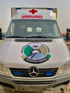 An ambulance vehicle Prof. Gwarzo donated to FUDMA recently.