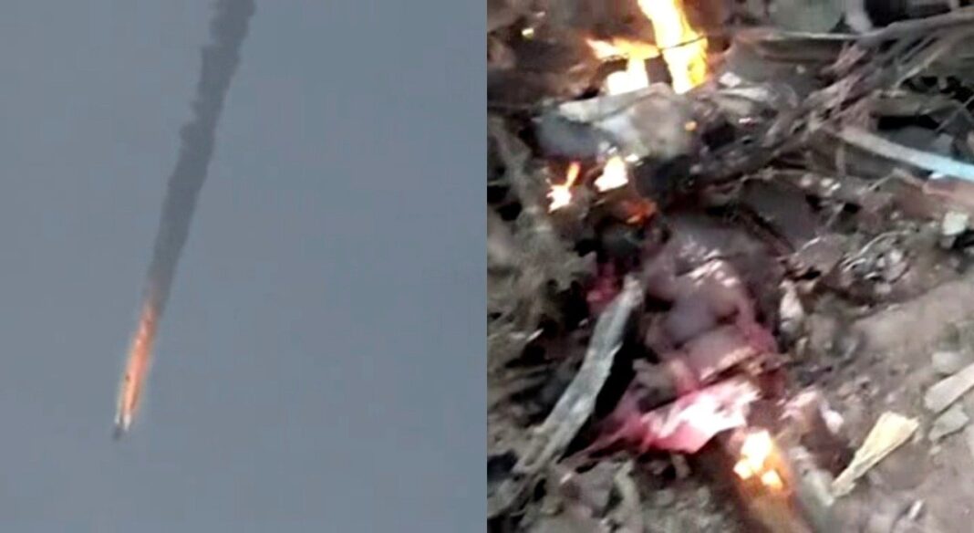 suspected remains of the NAF Alpha jet allegedly attacked by the Boko Haram insurgents