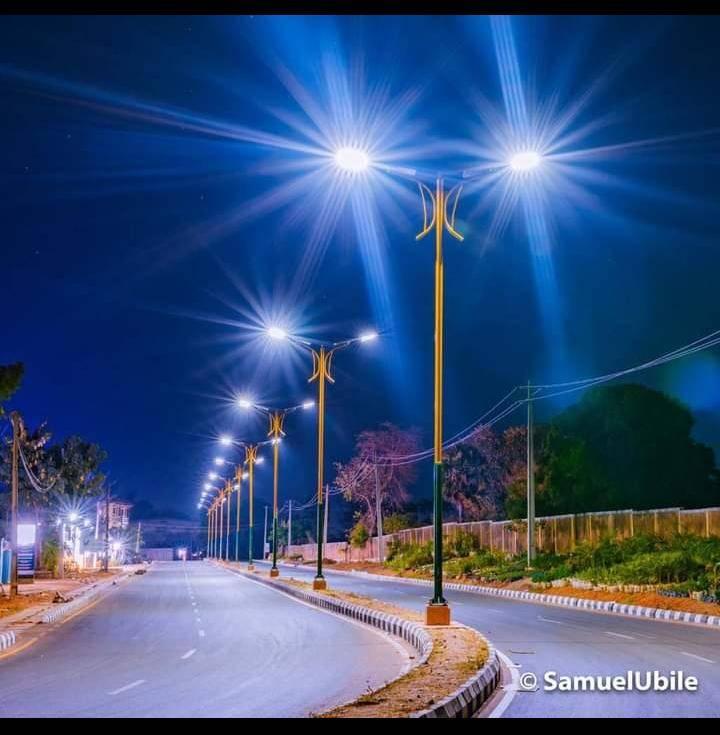 FILE PHOTO: A street in Kaduna at night.