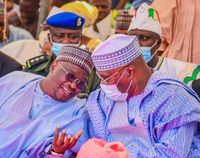 R-L- Former Vice-President Atiku Abubakar and Gov. Ahmadu Fintiri