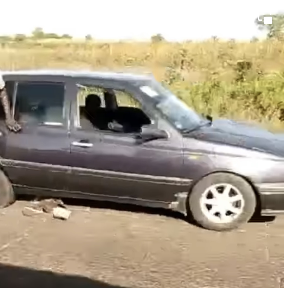 An abandoned vehicle at the scene of the attack.