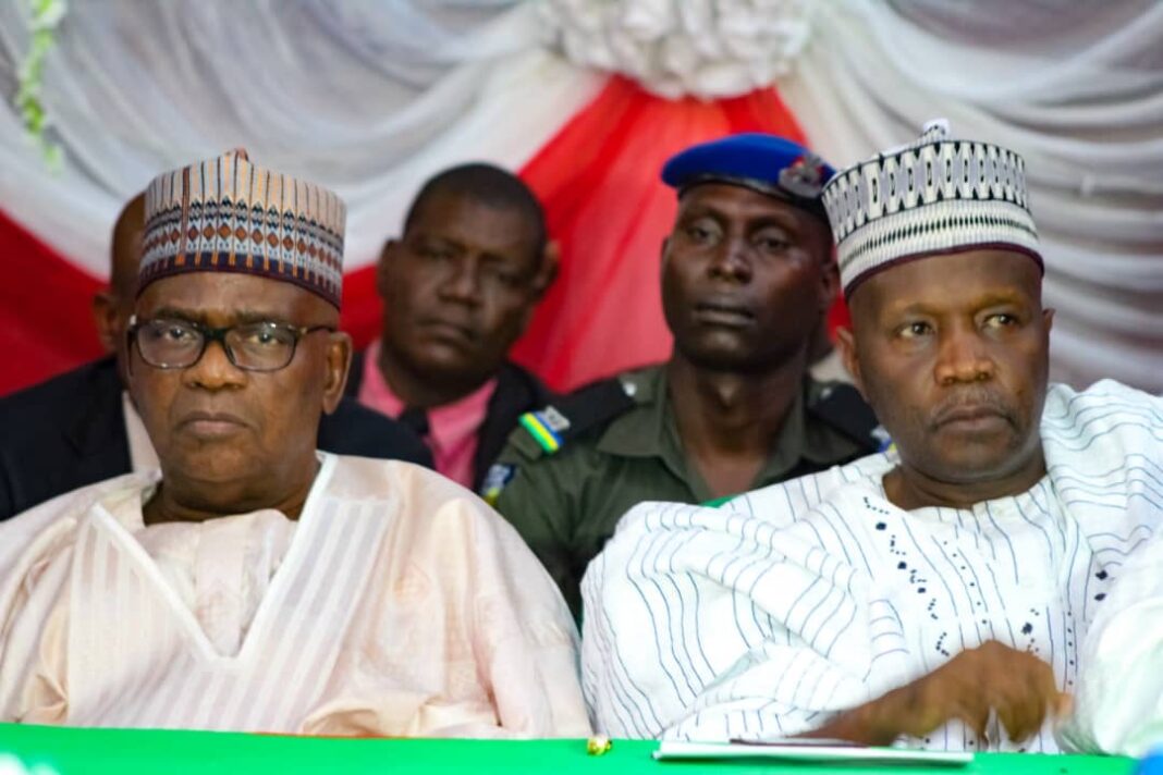 WHEN THE GOING WAS GOOD: Senator Danjuma Goje (left) with Governor Mohammed Inuwa Yahaya