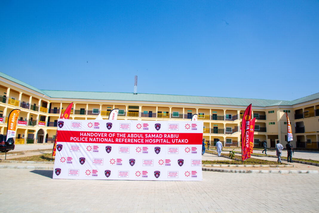 L-R: Dr. Aliyu Idi Hong, Representative of Abdul Samad Rabiu Africa Initiative and Director of Government Relations, BUA Group; Usman Alkali Baba, Inspector General of Police, Ubon Udoh, Managing Director, ASR Africa and Otega Ogra, General Manager, Corporate Communications, BUA Group at the handing over of newly built 150-bed, N4billion Naira hospital to the Nigeria Police in Abuja.