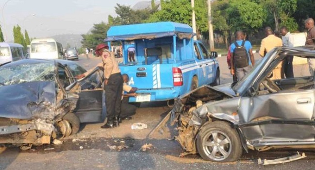 FILE PHOTO: FRSC operatives at a scene of an accident
