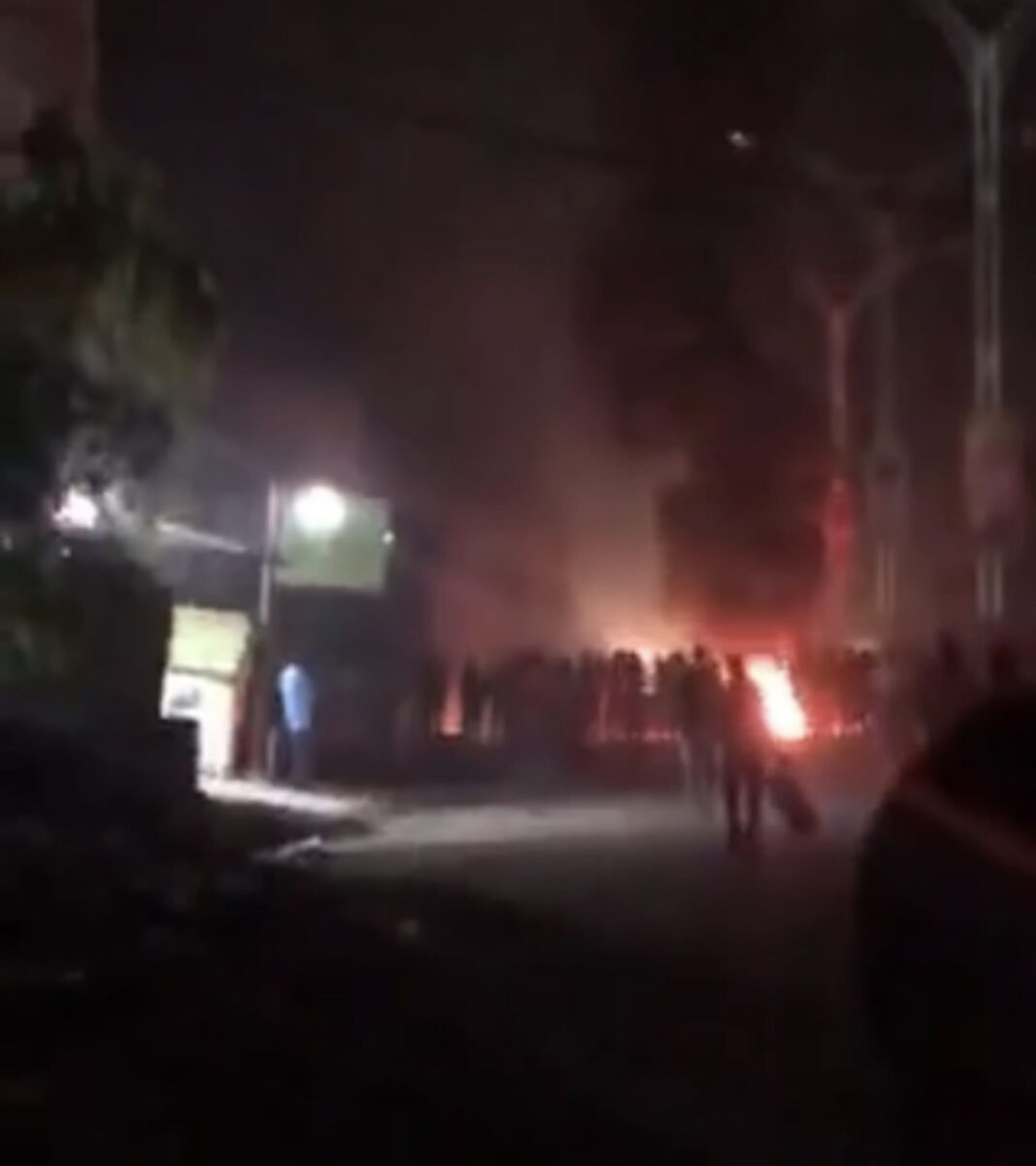 A screengrab from a video of the clash