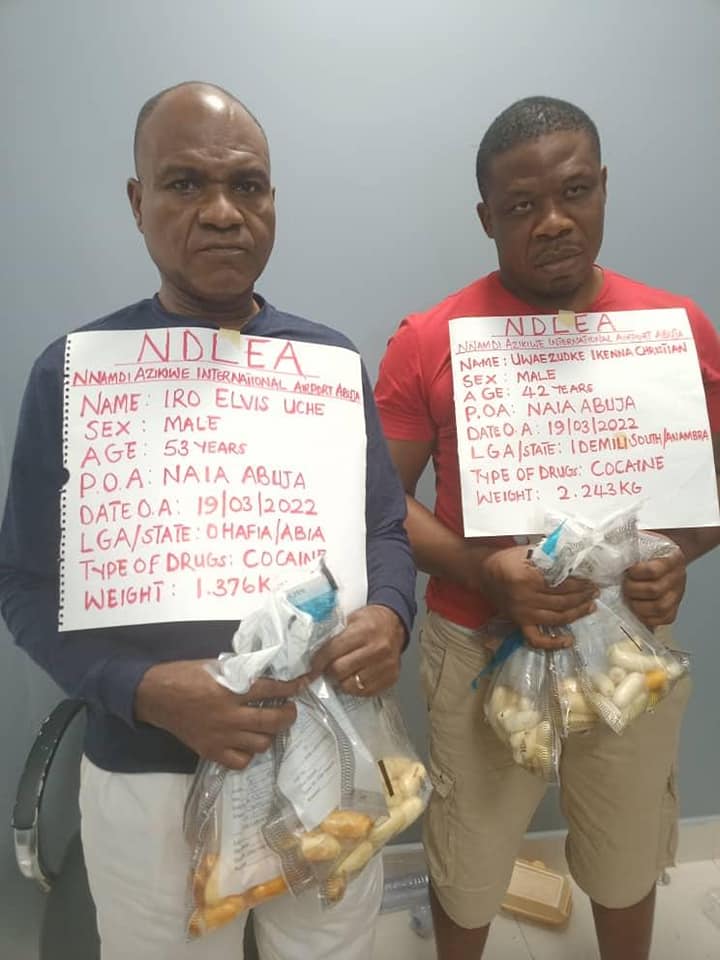 Suspected drug dealers Iro Elvis Uche and Uwaezudke Christian