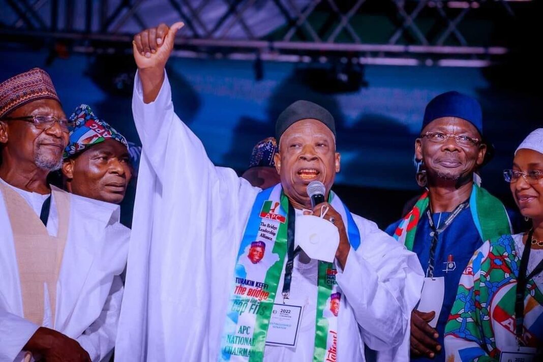 The incoming APC national chairman, Senator Abdullahi Adamu