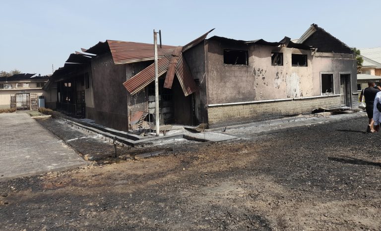 A section of the veterinary teaching hospital destroyed by fire