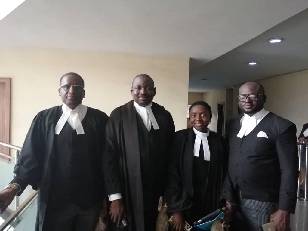 L-R: Yunusa Yellow's lawyers Sunusi Musa Esq, Abdul Rafindadi SAN, Huwaila Mohammed Esq and Kayode Olaosebikan Esq.