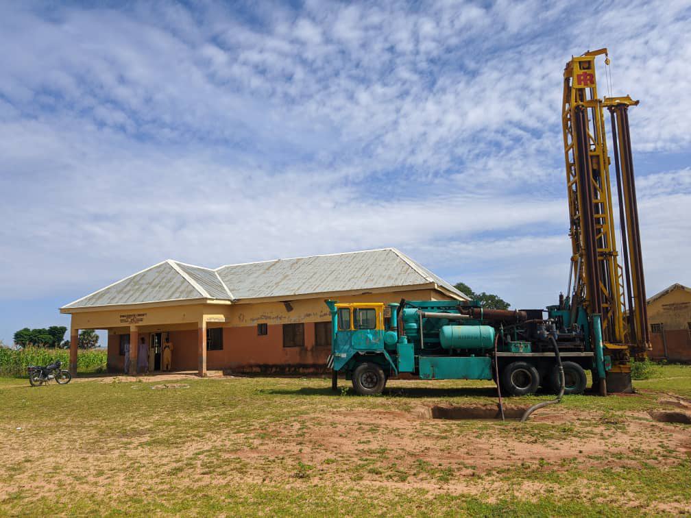 Abandoned drilling machine at the project site