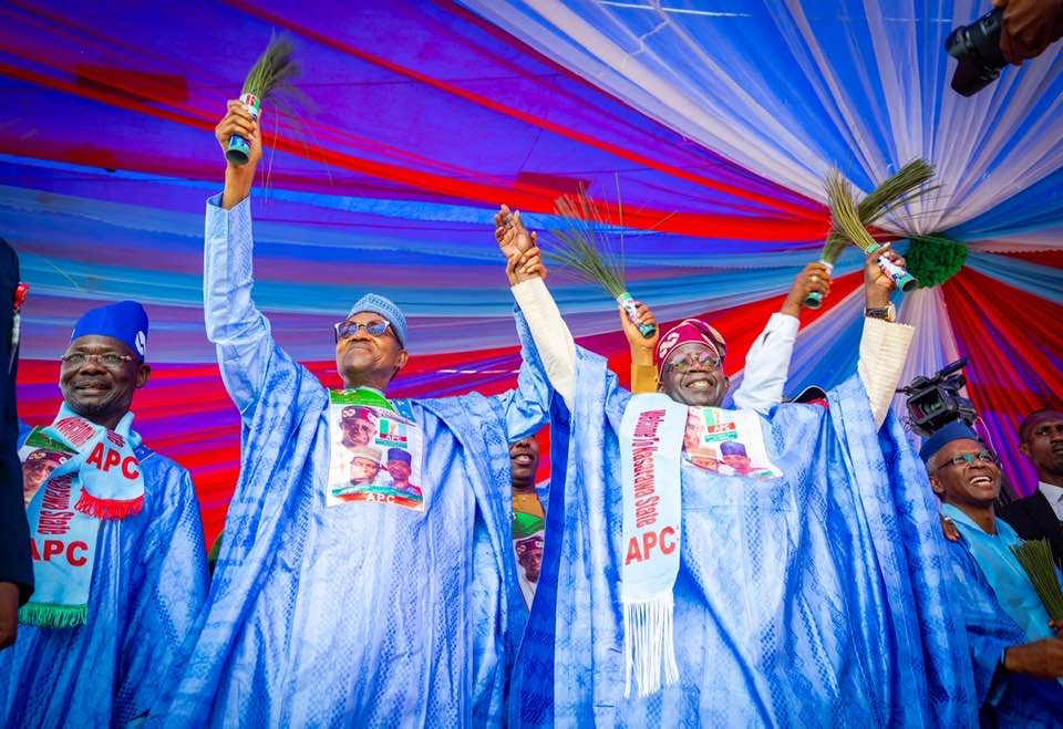 President Muhammadu Buhari with APC presidential candidate in Lafia