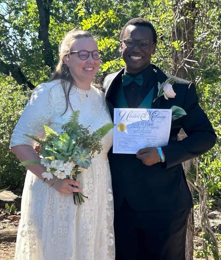 The bride and groom