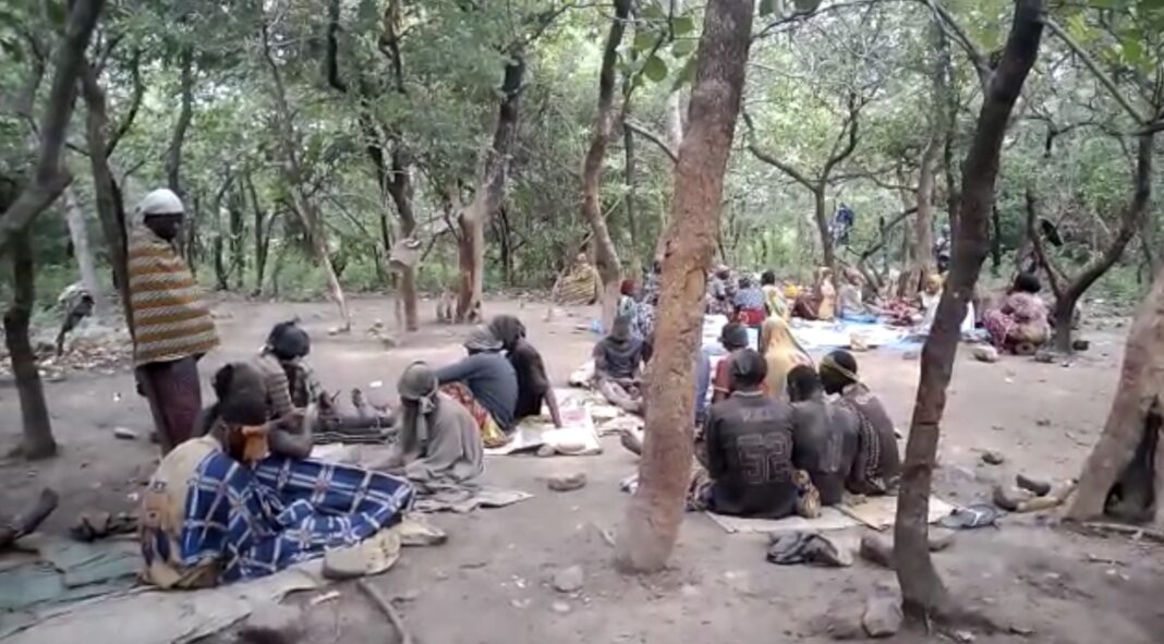 A screengrab from one of the torture videos showing the terrorists brutalizing the victims of Kafin Koro abduction.