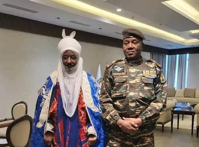 Ex-Emir of Kano Muhammadu Sanusi with Niger coup leader General Abdourahamane Tchiani