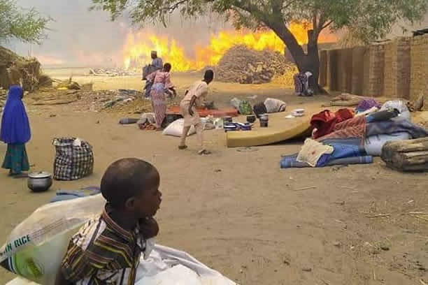 Burnt IDPs camp in Borno