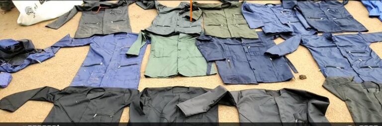The uniforms recovered by the Nigerian troops