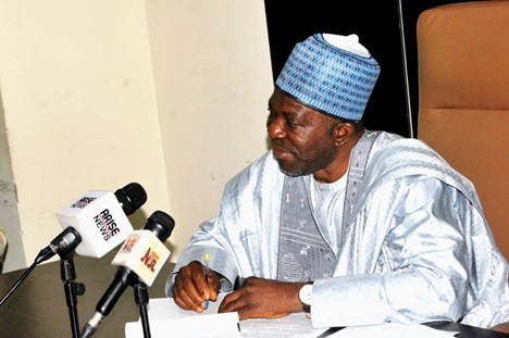 Director-General, National Boundary Commission, Mr Adamu Adaji, during the Commission’s 2023 end-of-year media parley in Abuja.