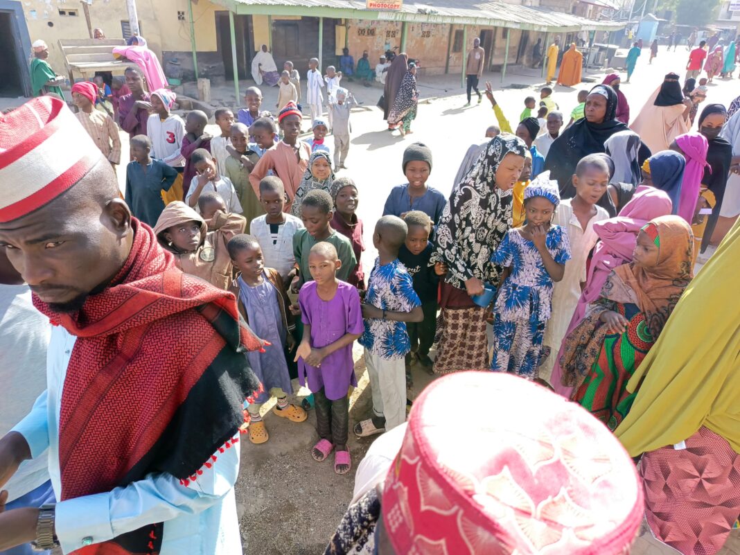 Children lined up for circumcision on Sunday at Ofishin Galadima Primary Healthcare Centre, Fagge B ward, Kano.