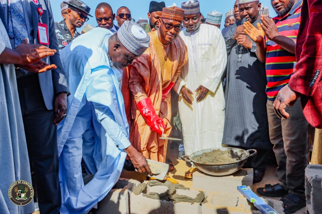 Gov. Dauda Lawal at the foundation-laying ceremony for the rehabilitation and renovation of the General Hospital Anka Local Government Area