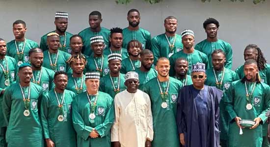 Tinubu confers MON award on Super Eagles players