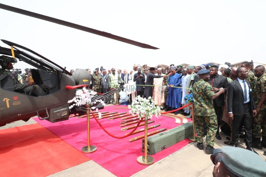 Tinubu inducts 2 newly acquired combat helicopters into NAF inventory