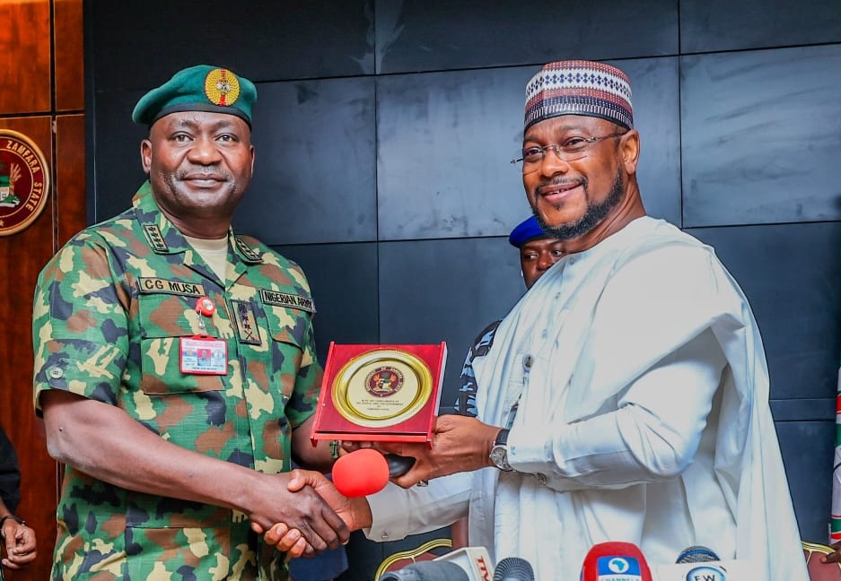 Zamfara State Governor Dauda Lawal with Chief of Defence State General Chris Musa
