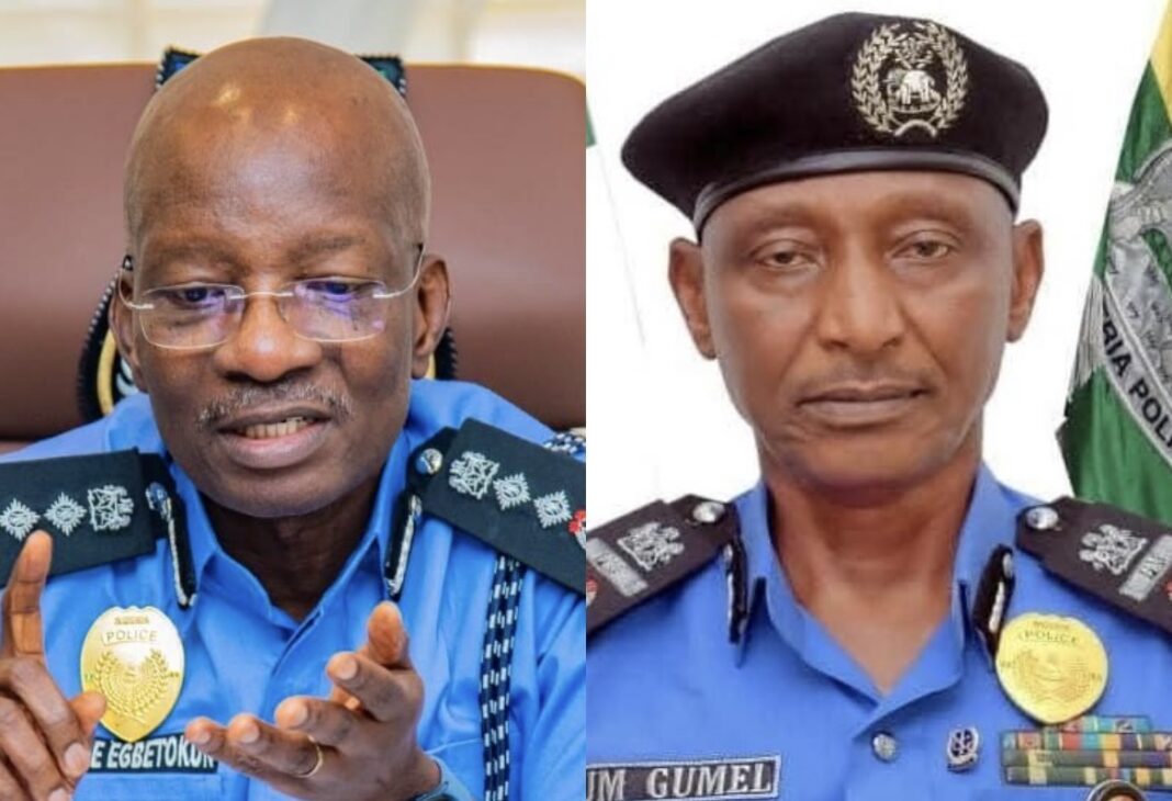 Composite picture shows IGP Egbetokun and AIG Usaini Gumel
