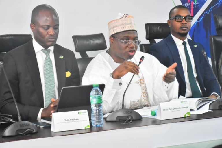 Dr.Umaru Kwairanga, NGX Group Chairman, speaking during the 64th Annual General Meeting of the Group on Wednesday in Lagos